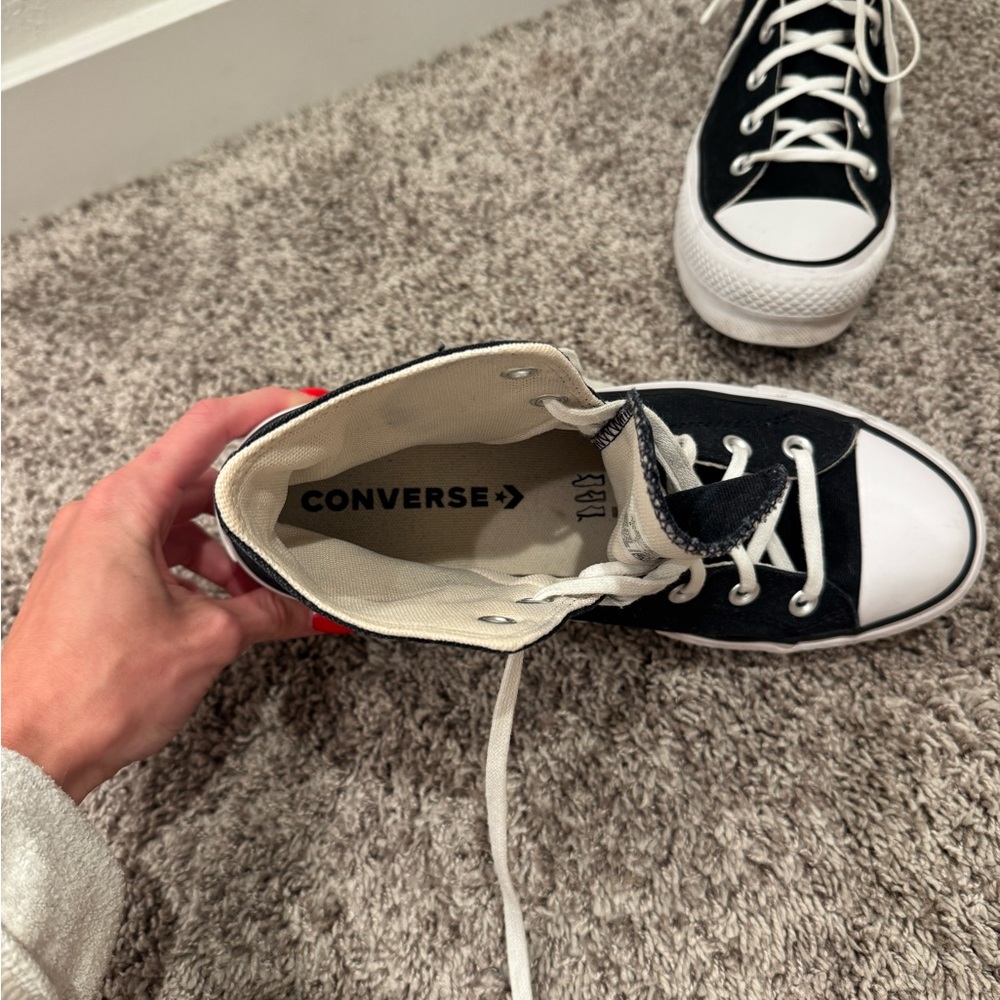 Black platform Converse high tops sneakers women’s size 9 - Picture 8 of 8